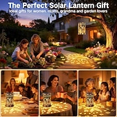 cheap Landscape Lights-Hummingbird Solar Lantern Garden Decor, Metal Hanging Outdoor Lights Waterproof, Solar Powered Decorative Lights with Shadow Projection,Gifts for Women Mom Grandma
