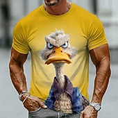  Paperella bianca scontrosa con espressione arrabbiata, grafica 3D, maglietta da uomo divertente, sarcastica, umoristica, con atteggiamento, girocollo, maniche corte, casual, streetwear, regalo di