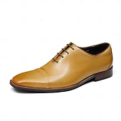 abordables Zapatos de Vestir Clásicos-Zapatos Oxford de cuero genuino de primera calidad para hombre, de una sola pieza, con cordones, elegantes zapatos formales para novio, padrinos de boda, bodas, ceremonias religiosas y estilo caballero refinado.