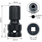tanie Narzędzia ręczne-Adapter z napędem kwadratowym 1/2 cala na gniazdo sześciokątne 1/4 cala, adapter do uchwytu wiertarskiego do klucza udarowego pneumatycznego i elektrycznego, wiertarki udarowej, klucza grzechotkowego