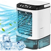 economico Ventilatori da Scrivania-Ventilatore condizionatore portatile, raffrescatore evaporativo personale da 1400 ml con 10 ore di autonomia, ventilatore da tavolo con umidificatore a nebulizzazione, mini condizionatore a 3 velocità