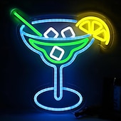 levne Dekorativní světla-Neonový LED nápis pro koktejlový bar, nastavitelný jas napájený přes USB, svítící párty světlo pro vnitřní bary, restaurace, hospody, salónky, domácí bary, noční kluby, jídelny, párty a ambientní