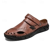 cheap Casual Sandals-Men's Brown Fisherman Sandals Closed-Toe Casual Summer Shoes Lightweight Comfort Outdoor Footwear for Travel, Vacation, Daily Leisure and Warm Weather Wear