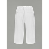 ieftine Pantalonii-Pentru femei Pantaloni Capri Pantaloni Pantaloni scurți de vară 100% Βαμβάκι Șic Stradă Casual Lungime gambă Natural Simplu Buzunar Respirabilitate Απαλό Comfortabil Micro-elastic Casual Purtare