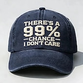 voordelige Geschenken-Er is 99% kans dat het me niet kan schelen - geborduurde baseballpet voor mannen en vrouwen, vintage gewassen katoenen pet met een verweerde look, verstelbare 'dad hat', casual outdoor sportpet,