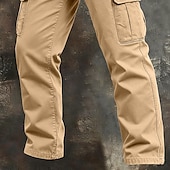 preiswerte Cargohosen-Herren Cargo-Hosen Hose Arbeitshosen Knöpfe Mehrere Taschen Einfach tragbar Volle Länge Outdoor Täglich Campen und Wandern Urlaub Mode Schwarz Armeegrün Unelastisch