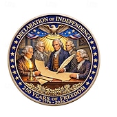 abordables 250e Anniversaire des États-Unis-Pièce commémorative du 250e anniversaire des États-Unis, pièce de collection défi sur la déclaration d'indépendance avec les pères fondateurs &amp;Modèle de document historique, souvenir patriotique en