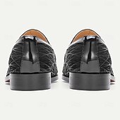voordelige Premium leren loafers-Premium herenloafers van echt zwart lakleer met spitse neus en franjes, geschikt voor zakenlieden, bruiloftsgasten, banketten, feesten en luxe avondkleding.