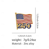 baratos 250º Aniversário dos EUA-Conjunto de 8 pins de esmalte comemorativos do 250º aniversário dos EUA, com emblemas patrióticos de metal, incluindo a bandeira dos EUA em estilo cartoon e a Estátua da Liberdade. &amp;Águia-careca,