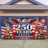 cheap 250th Anniversary-U.S. 250th Anniversary USA Garage Door Cover Patriotic Decoration for Independence Day, Perfect for Outdoor Celebration and Holiday Decor