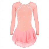 economico Abiti da Pattinaggio Artistico-Vestito da pattinaggio artistico Per donna Da ragazza Pattinaggio sul ghiaccio Vestiti Lilla Nero Bianco Scollatura posteriore Retato Elastene Elevata elasticità Addestramento Competizione Vestiti da