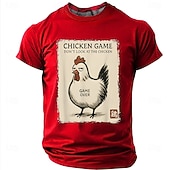 preiswerte Lustige T-Shirts für Männer-Herren-T-Shirt im japanischen Stil mit Hühnermotiv (Kanji-Zeichen für Hahn und Robbe) – Retro-Look, normale Passform, Harajuku-Streetwear, Designer-Kleidung, Größen: S, M, L, XL, XXL