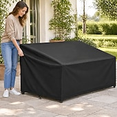 ieftine Huse pentru mobilierul de patio-1 bucată 420d oxford husă de praf pentru bancă de exterior husă de mobilier husă de mobilier de terasă în aer liber, negru