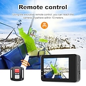 voordelige Actiecamera-5K Action Camera with Dual Touch Screen, 30FPS Ultra HD WiFi Waterproof Sports Camera, Underwater Vlog Cam with Remote Control, EIS Anti-Shake Helmet Camera for Diving, Skiing, Cycling, Travel