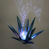 billige Landskapslys-1 stk utendørs solcelledrevet dekorativ lampe i metall av agave, fargeskiftende LED, hage, gårdsplass, plen, gangstibelysning – perfekt for bryllup, høytider, fester, terrasse og stemningsfull