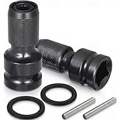 tanie Narzędzia ręczne-Adapter z napędem kwadratowym 1/2 cala na gniazdo sześciokątne 1/4 cala, adapter do uchwytu wiertarskiego do klucza udarowego pneumatycznego i elektrycznego, wiertarki udarowej, klucza grzechotkowego