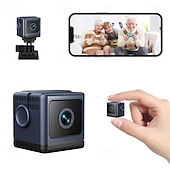 voordelige IP-netwerkcamera's voor binnen-Mini wifi-beveiligingscamera, kleine draadloze verborgen camera voor huisbeveiliging, 1080p HD-babyfoon met nachtzicht &amp;Bewegingsdetectie, draagbare minicamera met app-bediening voor baby- en