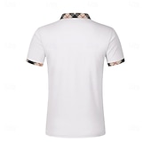 abordables Polo clásico para hombre-Hombre Camisetas polo Casual Negocio Diseño Manga Corta Básico Moderno Plaid Ligero Botones Verano Primavera Ajuste regular Azul Piscina Negro Blanco Rojo Azul Marino Albaricoque Camisetas polo