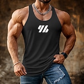 baratos Treningsskjorter uten armer-Men's Tank Top Vest Undershirt Sleeveless Shirt Sleeveless Crew Neck V Neck Scoop Neck Summer Plain Fashion Sporty Classic Quick Dry Casual Gym Street Black White Yellow Top Tee for Men