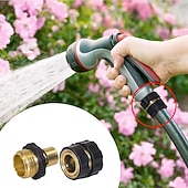 abordables Riego e irrigación-4 juegos de conectores rápidos para manguera de jardín, conectores rápidos macho y hembra de 3/4 de pulgada para manguera de jardín.