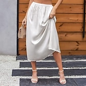 preiswerte Unterteile-Elegant 1950er Midlänge Unterrock Halbunterrock Satinrock Spitze Kostüm Damen Alltagskleidung Junggesellinnenabschiedsparty Erwachsene Rock Ganzjahres