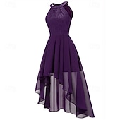 cheap Chiffon Dresses-Women's Midi Dress Chiffon Dress Casual Dress Elegant Fashion Modern Outdoor Vacation Party Regular Fit Plain Sleeveless Halter Neck Blue Pink Purple Summer Spring
