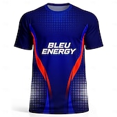 preiswerte Lauf-T-Shirts &amp; Tanktops-Unisex Geometrisch Frankreich Fußball-Sommer Global Match Pullover-Oberteile Trainingshemd Laufshirt Sommer Farbblock Kurzarm UPF 50 Schnelltrocknend Atmungsaktiv Leger Laufen Joggen Fitness Blau