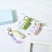 abordables Fournitures pour la maison-Mini ventilateur mignon et pliable, portable, à utiliser au lit, au bureau ou sur une table. Rechargeable par USB. Porte-clés inclus.
