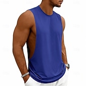 abordables Camisetas sin mangas de gimnasio-Hombre Camiseta sin mangas Chaleco Camisetas Interiores Camisa sin mangas Sin Mangas Escote Redondo Verano Primavera Plano Moda Deportivo Clásico Puro Casual Gimnasia Calle Negro Blanco Rosa Camiseta