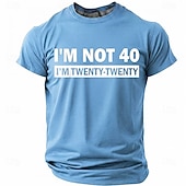  I'm Not 40 I'm Twenty Twenty Men's Funny Sarcastic 40th Birthday Joke Aging Humor T Shirt Graphic Crew Neck Short Sleeve Milestone Celebration Gift Designer Clothing Apparel