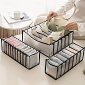 cheap Storage &amp; Organization-5-Piece Foldable Wardrobe Storage Boxes - Grid Underwear Storage Bags - Multi-Size Nylon Drawer Dividers for Underwear, Socks, and Ties, Stylish