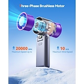 Χαμηλού Κόστους Φώτα &amp;amp; Φανάρια Κάμπινγκ-Φορητός φορητός ανεμιστήρας turbo με ψυγείο πάγου, προσωπικός ανεμιστήρας, επαναφορτιζόμενος 3600mah, χρόνος ψύξης 20 ωρών, ισχυρός αθόρυβος κινητήρας 20000 στροφών, απαραίτητος για