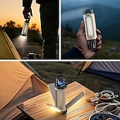 economico torce tattiche-Lanterna da campeggio a LED, lampada da tenda portatile pieghevole a 3 foglie con display digitale, lampada ricaricabile da appendere con gancio, modalità multicolore per escursionismo, campeggio,