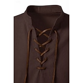  Médiéval Renaissance Chemise Manches longues Pirate Viking Déguisement Homme Halloween Carnaval Performance LARP Foire de la Renaissance Adulte Chemise