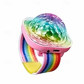 baratos Iluminação de Ambiente-Mini bola de discoteca com luz ativada por som, luzes de festa LED RGB portáteis com USB e pulseira. &amp;Ventosa para carro infantil, DJ rave, luz de humor que muda de cor, presente ideal para