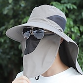 cheap Heating &amp; Cooling-Men's Sun Hat with Large Neck and Face Flap, Summer Outdoor UV Protection Hat, Camouflage Hiking, Tea Picking, Fishing, Breathable Sunshade Cap
