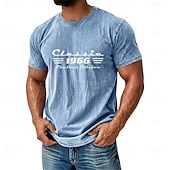  T-shirt vintage rétro classique pour homme, édition limitée 1966, motif graphique, délavage à l'acide, col rond, manches courtes, cadeau idéal pour le 60e anniversaire de papa ou grand-père, vêtement