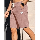 economico Pantaloncini casual-Per uomo Shorts Shorts da Spiaggia Pantaloncini casual Pantaloncini di velluto a coste Tasca Elastico in vita Semplice Comodità Traspirante Lunghezza al ginocchio All'aperto Spiaggia Vacanza Vacanza