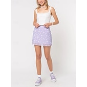 abordables Jupes graphiques-Femmes Jupe de vacances Mode Occasionnel Mini Taille haute Jupes Floral Imprimé Micro-Élastique Quotidien Rue Bleu Blanche Violet Fuchsia Été