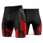 baratos Calções, collants e calças de homem-Homens Geométrica Shorts de ciclismo Calções de bicicleta Bermudas Acolchoadas Para Ciclismo Moto Calção Calças Fino Esportes Tapete 3D Secagem Rápida Redutor de Suor Respirável Preto / Vermelho Roupa