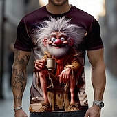 baratos Camisetas 3D-Homens 3D impressão 3D Camiseta Manga Curta Camiseta Impressão 3D Gola Redonda Camisa Exagerado Designer Diário Bandagem Festa Azul Roxo Profundo Branco Verão Primavera Todas as Estações Roupa S M L