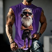 abordables T-shirts 3D-Homme A Ombre Vieil Homme Sous-Vêtements Sans manches T-shirt Impression 3D Col ras du cou Chemise Drôle Occasionnel Quotidien Rue Bleu Noir Rouge Printemps &amp; Été Vêtement Tenue S M L XL 2XL 3XL