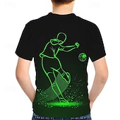 baratos Menino 3D Esportes &amp; Jogo-Para Meninas 3D Gráfico Futebol Americano Camisetas de futebol Camisa Camiseta Manga Curta Impressão 3D Verão Primavera Esportes Moda Roupa de rua Infantil 7 - 9 anos Gola Redonda Casual Diário Ao ar