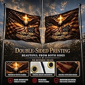 abordables 250º Aniversario-Bandera de doble cara de 3 capas del 250 aniversario de EE. UU. para exteriores, nosotros el pueblo 1776-2026, bandera patriótica para jardín, bandera estadounidense del 250 aniversario para la casa