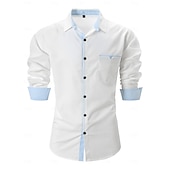 Χαμηλού Κόστους Ανδρικά πουκάμισα με κουμπιά-Ανδρικά Πουκάμισο Επίσημο Πουκάμισο Πουκάμισο με κουμπιά Μη σιδερένιο πουκάμισο Συνδυασμός Χρωμάτων Causal Καθημερινά Θαλασσί Λευκό Ροζ Χακί Μακρυμάνικο Απορρίπτω Άνοιξη Άνοιξη &amp; Χειμώνας Ρούχα