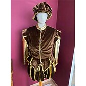 abordables Conjuntos-Medieval Renacimiento Accesorios Príncipe caballero celta Disfraz Hombre Real Víspera de Todos los Santos Carnaval Mascarada Rendimiento LARP Feria Ren Adulto Disfraz