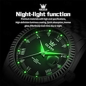 voordelige Quartz Watches-OLEVS Mens Luxury Watch Classic Green Face Two Tone Silver Gold Stainless Steel Waterproof Quartz Wristwatch with Date Luminous Hands Business Dress Fashion Watches for Men Gifts