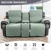 voordelige Fauteuilhoes-100% waterdichte hoes voor relaxbank, tweezitsbank, morsbestendig met middenconsole, antislip, gewatteerde bankbeschermer, bankhoes voor 2-zits relaxbank, meubelhoes voor thuis