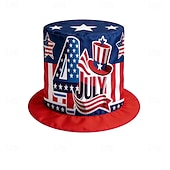 abordables 250º Aniversario-Sombrero de copa con la bandera estadounidense para hombres, mujeres y niños, sombrero patriótico del tío Sam, accesorio de disfraz para el 4 de julio, Día de la Independencia de EE. UU., para