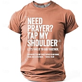 levne Trička s vírou-Pánská biblická potřebujete modlitbu klepněte mi na rameno Matouš 18 20 biblický verš křesťanské náboženské víry outreach T tričko grafické volnočasové krátký rukáv církevní oblečení ministerstva